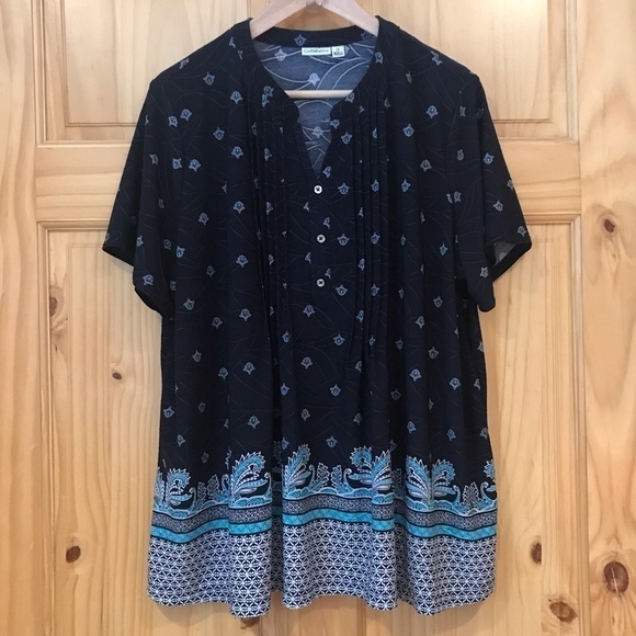 CROFT & Barrow pleated front placket top size 1X - Picture 2 of 7